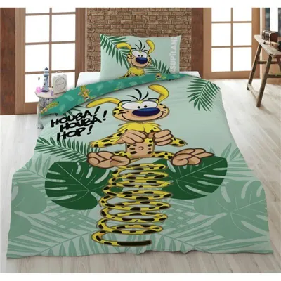 Produktbild von Marsupilami Bettbezug – 160 x 210 cm (Standardgröße) – 65 x 100 cm – 100% Baumwolle
