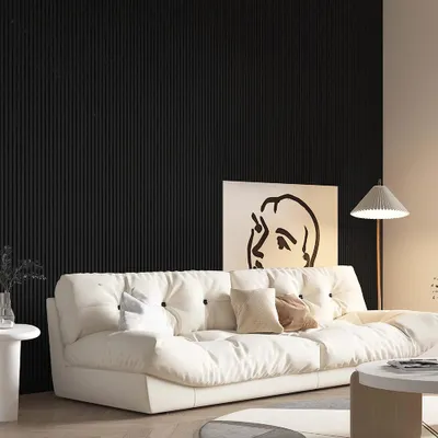 Obrázek produktu pro HOME DELUXE Akustický panel Deep Black - 80 x 40 cm I Dřevěný akustický panel Nástěnný panel Akustický panel Panel MDF Nástěnné panely Akustický vzhled plsti