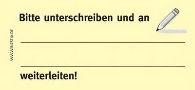Produktbild von Haftnotizen "Bitte unterschreiben und an, weiterleiten"