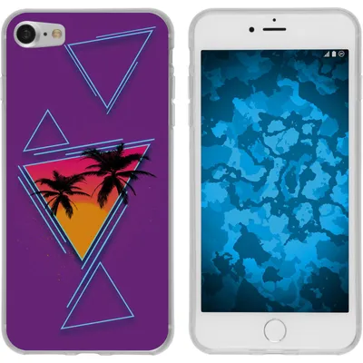 Produktbild von PhoneNatic Case kompatibel mit Apple iPhone 7 / 8 / SE 2020 Silikon-Hülle Retro Wave Palmen M3
