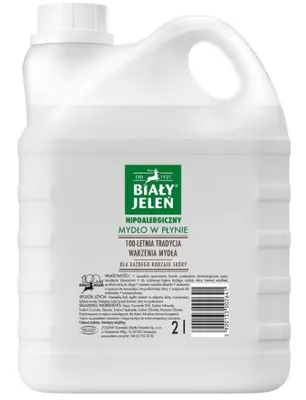 Obrázek produktu pro Biały Jeleń Hipoalergiczne mydło w płynie, zapas, 2 l