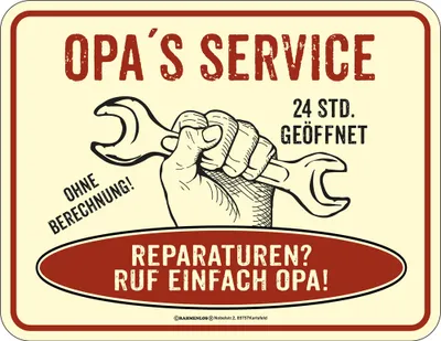 Produktbild von Opa's Service - Fun-Schilder - Blechschild