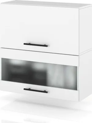 Zdjęcie produktu dla Szafka Kuchenna Wisząca Witryna Ze Szkłem Klapowa 60Cm Spremium Biały Mat