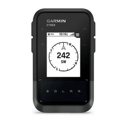 Produktbild von Garmin eTrex Solar, 5,49 cm (2.16"), 240 x 320 Pixel, 33 x 44 mm, 28 MB, Handgeführt, Schwarz, Grau