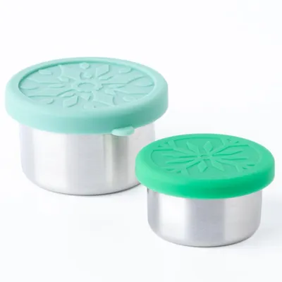 Produktbild von Lekkabox Joghurt-/Soßenboxen aus Edelstahl, 2 Stück – Soßenbehälter Minze