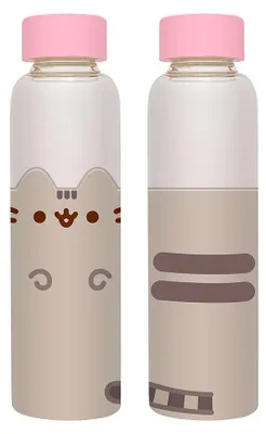 Productafbeelding van Pusheen, drinkfles 500 ml, roestvrij staal, BPA-vrij, geschikt voor warme en koude dranken, beige