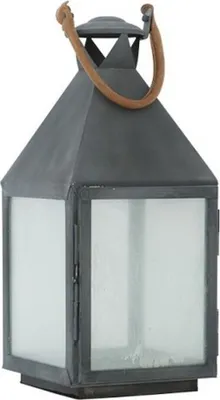 Produktbild von Casa Padrino Designer Deco Laterne Zink Finish 24 x 24 x H. 67 cm - Luxus Laterne
