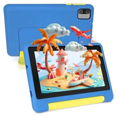 Obrázok produktu pre 7-palcový tablet pre deti, 8 GB RAM + 64 GB ROM, možnosť rozšírenia na 128 GB, detské ovládanie, modrý