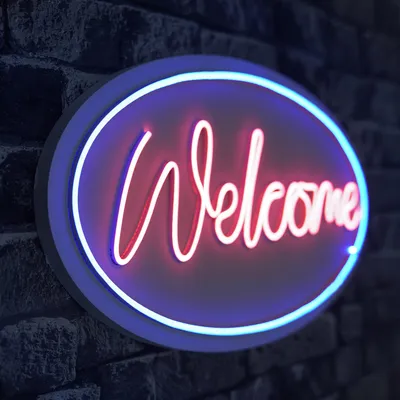Immagine prodotto di Opviq, Welcome - Blu, Rosa, Strisce LED, Blu, Strisce al neon flessibili, 29 x 58 x 2 cm
