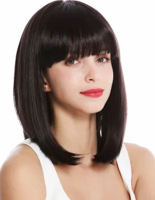 Produktbild von WIG ME UP Perücke Longbob schulterlang Pony Dunkelbraun Violett VK-1-3HDEEPVIOL