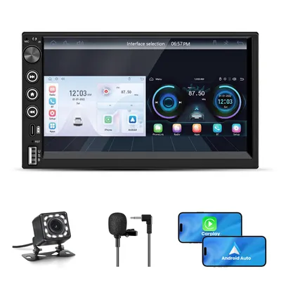 Zdjęcie produktu dla 7 cali IPS 2din uniwersalny carplay android auto autoradio Bluetooth5.0 GPS nawigacja kamera MIC 1024*600