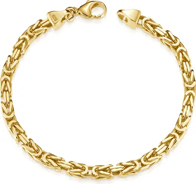 Produktbild von MATERIA by Matthias Wagner Königskette Gold Armband Herren 5mm 925 Silber vergoldet 19 - 24cm SA-145
