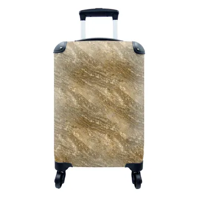 Produktbild von MuchoWow® Koffer Handgepäck Trolley Rollkoffer Kleine Reisekoffer mit 4 Rollen - Marmor - Gold - Granit - Muster - Cabin Size < 55x40x23 cm & 55x40x20 cm - Fotokoffer - Kabinenkoffer - Boardgepäck - Reise-Box - Reisekoffer - Reisegepäck - Koffer mit Bild - Trolley für Kinder