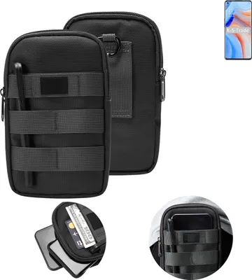 Produktbild von K-S-Trade Holster Gürtel Tasche kompatibel mit Oppo K7x Handy Tasche Schutz Hülle dunkel-grau viele Fächer, 1x