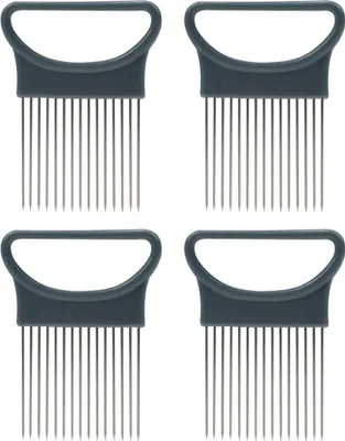 Four identical kitchen tools for slicing vegetables.