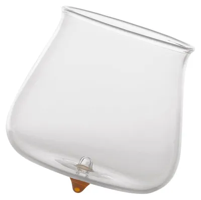 Immagine prodotto di Zafferano Set di 6 Tumbler Pirolo in vetro borosilicato colore Ambra, design originale ispirato alla trottola, elegante complemento d'arredo tavola