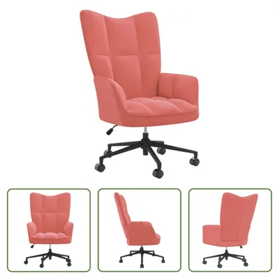Image de The Living Store fauteuil inclinable en velours rose