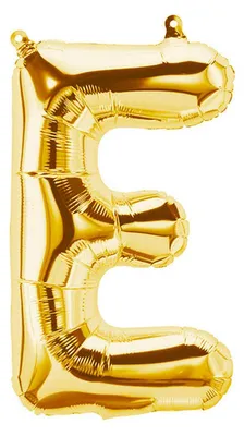 Produktbild von Folienballon Buchstabe E, gold, ca. 40 cm, für Luftbefüllung