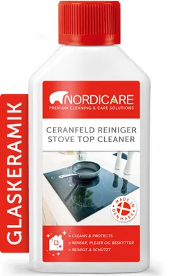 Produktbild von Nordicare Glaskeramikkochfeldreiniger [250ml] für Glaskeramikkochfeld oder Induktionsfeld I Glaskeramikkochfeld Reiniger für Eingebranntes I Glaskeramik Kochfeldreiniger