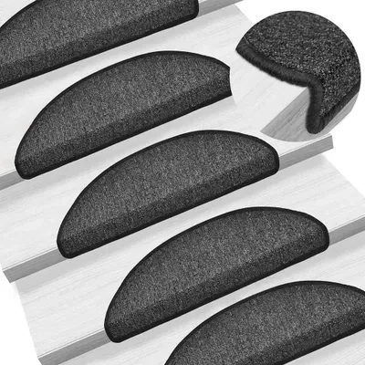 Immagine prodotto di vidaXL Tappeto per gradini 10 pezzi 56x17x3 cm Antracite Semicircolare