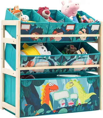Produktbild von Spielzeugregal 6 Boxen, 64 x 28 x 60 cm, Vliesstoff, für Kinderzimmer