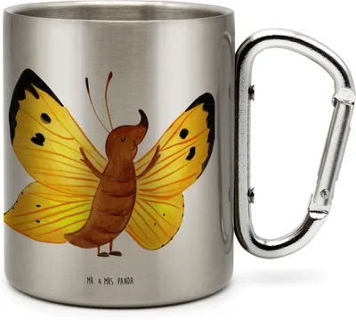 Produktbild von Mr. & Mrs. Panda Thermobecher Schmetterling Zitronenfalter - Transparent - Geschenk, Gute Laune, Schmetterlinge, Motivation, Isolierbecher, Fakt, Liebe, Teetasse