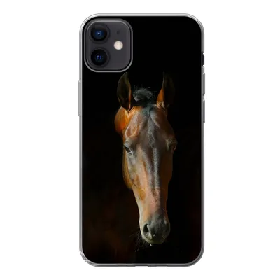 Produktbild von MuchoWow® Handyhülle Schutzhülle Hülle für iPhone 12 mini Pferde - Tiere - Braun Silikon Softcase Handy Hülle - Bild