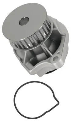 Imagen del producto de Bomba de agua, fabricada en aluminio, con una longitud de 14,9 cm, un ancho de 14,6 cm y una altura de 14,5 cm. Su peso es de 950 gramos