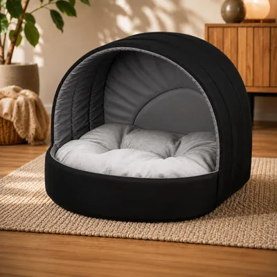 Produktbild von Hundehütte Hundebett Tierbett Katzenbett (Braun, 50x46 cm), KI-generiertes Bild