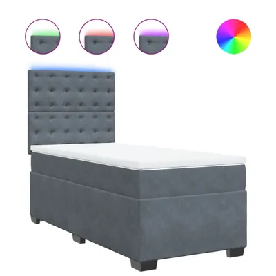 Produktbild von Boxspringbett mit Matratze Dunkelgrau 90x200 cm Samt