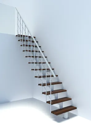 Produktbild von Minka Mittelholmtreppe Comfort Top 37 - 312cm Geschosshöhe Walnuss Weiß