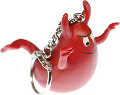 Produktbild von Barbapapa Teufel Schlüsselanhänger Miniblings Barbawum Figur Gummi rot