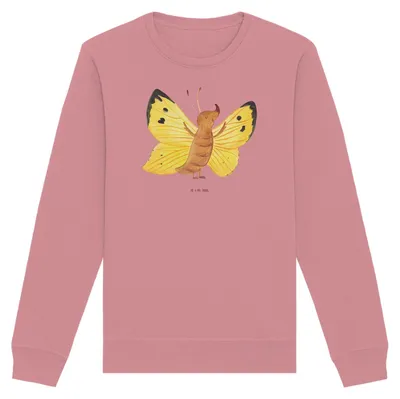Produktbild von Mr. & Mrs. Panda Bio Sweatshirt Schmetterling Zitronenfalter Größe XL - Canyon Pink - Geschenk, Motivation, Fakt, Pulli, Lustige Sprüche, Baumwoll, Pullover, Sweater