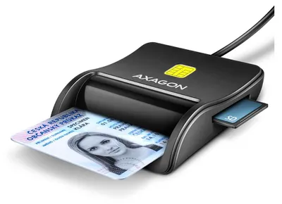 Image de AXAGON Axagon CRE-SM3SD USB Lecteur de cartes à puce & SD/microSD/SIM plat Intérieur USB 2.0 Noir