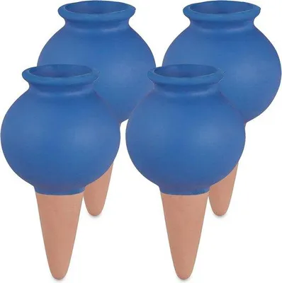 Image de Goutteur d'eau pour plantes Set de 4 - plantes d'intérieur et jardinières - système de goutte à goutte bleu