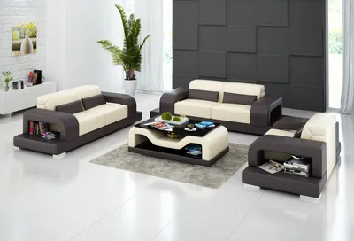 Produktbild von Ledersofa Couch Wohnlandschaft 3+2+1 Sitzer Garnitur Design Modern Sofa G8006D