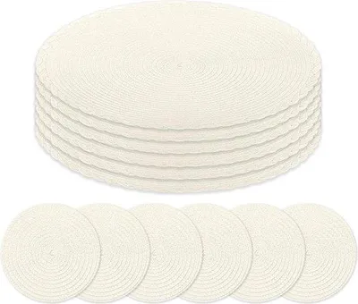 Produktbild von Runde hitzebeständige Placemats Set beige