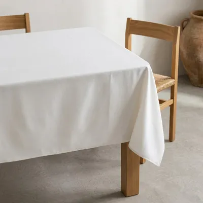 Zdjęcie produktu dla GAMUSI, obrus, odporny na plamy, gładki, prostokątny, tkanina melanżowa, naturalna faktura, 140 x 300 cm, biały