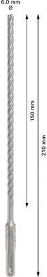 Image de Bosch PRO SDS plus-5X foret marteau 6 x 200 x 260 mm - 2608833780