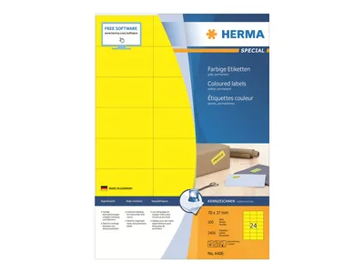 Immagine prodotto di Etichette A4 giallo 70x37 mm carta opaca 2400 pz.