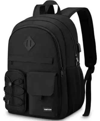 Productafbeelding van Rugzak voor 17,3-inch laptop, geschikt voor heren en dames, zwart, met USB-aansluiting
