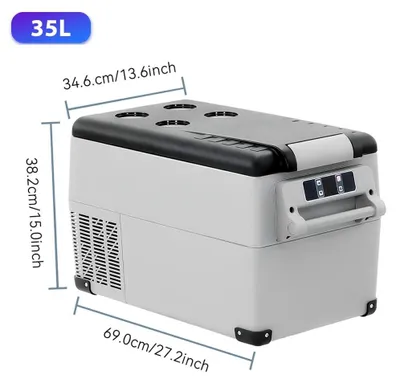 Produktbild von Auto Kühlbox Gefrierbox - 35L Kompressor Kühlschrank - 12/24V DC - -20°C bis 20°C - Tragbar für Camping Wohnmobil