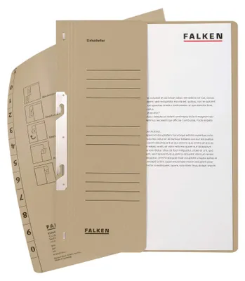 Produktbild von FALKEN 50x Einhakhefter aus Recycling-Karton für DIN A4 grau