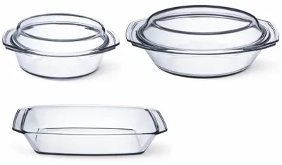 5-tlg. Auflaufform-Set aus Borosilikatglas, 3,6 L