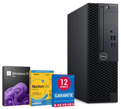 Produktbild von Dell OptiPlex 3060 Desktop PC Computer - Intel Core i5-8500 (8.Gen) bis zu 6x 4,1 GHz - 8GB RAM - 256GB SSD M.2 - Windows 11 Pro - Norton 1 Jahr