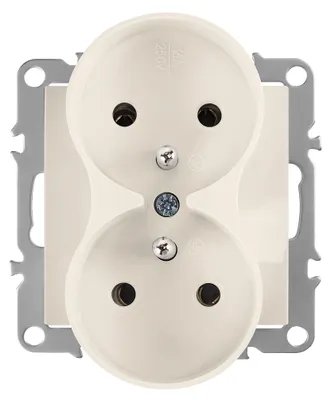 Zdjęcie produktu dla Gniazdo Podwójne Z Uziemieniem Toolight Oste Jnh002-G Beige