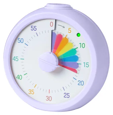 Produktbild von Relaxdays visueller Timer, leiser Kinder-Timer, optischer Alarm, 60 Min Countdown-Timer, Regenbogen, Pomodoro, lila