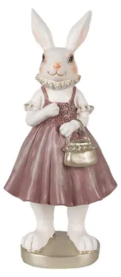 Obrázok produktu pre Clayre & Eef Figúrka králika 27 cm bielo-ružová Polyresin