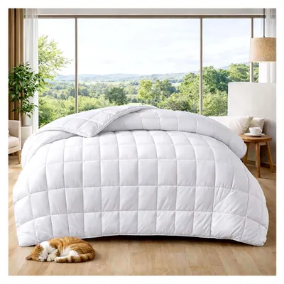 Produktbild von 2 x Bettdecke 135x200 cm – Ganzjahresdecke, Steppdecke, warmes Oberbett mit Inlett, Qualitätsgewicht 1400 g