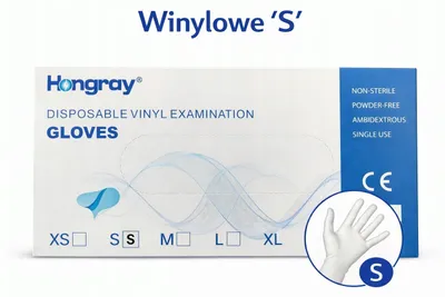 Produktbild von Einweghandschuhe Hongray Vinyl transparent Größe S 100 Stück für Hygiene Packung